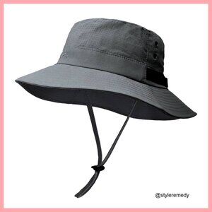 Foldable Nylon Bucket Hat with UPF 50+ Sun Protection, Adjustable Chin Strap